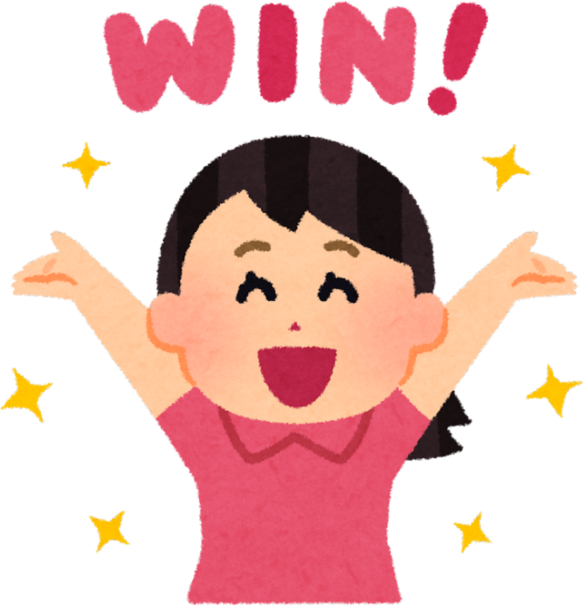 Illustration of a Joyful Girl Celebrating a Win